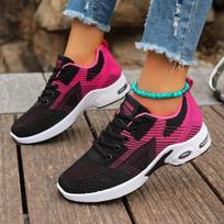 Fashion 2024 New Women's Sports Shoes Fashionable Thick-soled Sports Shoes for Women Spring and Autumn Versatile Flat Shoes for Women 36 pink