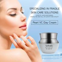 Séfralls Pearl VC dieninis kremas 20g Didina elastingumą ir drėkina veido kremą, giliai drėkina ir stangrina odą balta