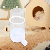 Bird Feeder Food Dispenser Viewing Clear Bowl Small Animal for Canary Finch white small open beige