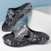 Fashion Men Casual Beach Slippers Platform Flip Flops Sandals Summer 2024 New Couples Indoor Soft EVA Bathroom Non-slip Floor Slides 36 juoda