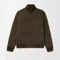 Spring and Autumn New Men's Coat Woolen Jacket Ribbed Collar Bottom Long Sleeve Stand Collar Jacket S