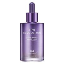 MISSHA Time Revolution Night Repair Veido serumas ampulė (5 gen) - Naktinė probiotinė odos priežiūra intensyviam atstatymui ir spindesiui, 1,69 fl oz blue