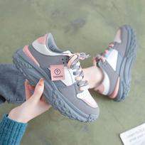 Fashion Sports Woman Footwear Running High on Platform Athletic Lace Up Shoes for Women Whit Sneakers Korean Cheap Autumn Walking Light 35 white