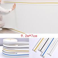 9M 3D Foam Wall Edge Strip Stickers Self-adhesive Corner Waist Line Background Wall Sticker Waterproof Decor Trim Line Skirting 9M