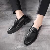 Fashion Men's Classic Retro Fullstrap Loafers Men Microfiber Leather Casual Shoes Mens Wedding Party Moccasins Outdoor Driving Flats 37 (US 5.5) juoda