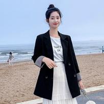 Small Blazer Women's Autumn New Loose Casual Suit Long-sleeved Small Person Loose Hong Kong Style Small Blazer S juoda