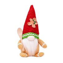Christmas Gingerbread Man Doll Glowing Elf Gnome Christmas Ornament Home Christmas New Year Kids Gift raudona
