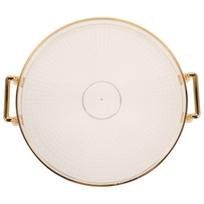 Tea Cup Tray Cake Serving Plate Table Holder Food Luxury Round Acrylic 29.5x26.5cm auksinė