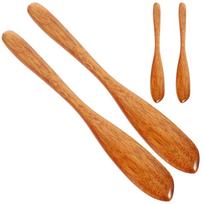 4 Pcs Phoebe Jam Knife Wooden Butter Cream Home Kitchen Supply Spreader Bread Child 14.00X2.00X0.50CM