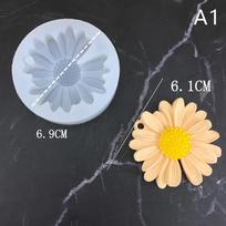 Daisy gėlių silikoninė forma su skylute rankų darbo dekoravimo saldainių glazūra muilo forma A1 gray