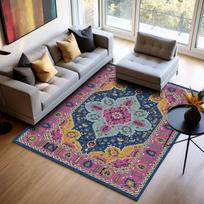 Vintage Bohemian Style Carpets Area Rug Living Room Rugs Indoor Floor Mat for Bedroom Under Dining Table Home Office Decor Rug 40X60cm-16x24in gray