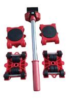 5PCS Set Furniture Mover Tool Set Transport Lifter Heavy Stuff Moving 4 Wheeled Mover Roller with Wheel Bar Moving Device Tools