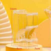 Pet Clear Acrylic Automatic Feeder Hamster Rabbit Food Dispenser Anti-turnover Food Dispenser Container Food Bowl Container yellow