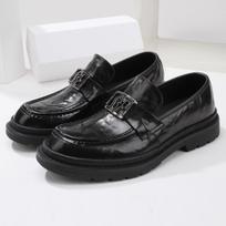 22 Men'S Shoes Tire Cowhide Loafers One-Pedal Lazy Shoes British Business Leather Shoes Men'S Casual Leather Shoes 38 juoda