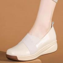 Medium Mother Shoes Retro Single Shoes Women'S Rocking Platform Mary Jane Shoes Casual Wedge Heel Leather Shoes Women 34 abrikosas