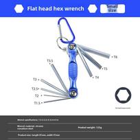 7-Piece Folding Hex Key Set: Flat, Plum, Ball Heads Combination Hexagonal Screwdriver and Wrench