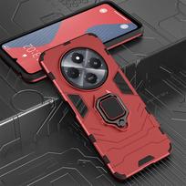 KEYSION Shockproof Armor Case for Xiaomi POCO C75 Soft Silicone+PC Ring Stand Holder Phone Back Cover for POCO C75 for POCO C75 raudona