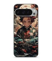 Coque - MANIACASE - Google Pixel 9 Pro - Souple - Silicone - Demon Slayer Tanjiro juoda