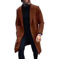 Autumn and Winter Woolen Men's Coat Long Trench Coat Jacket Double-breasted M
