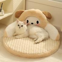 Winter Cat Bed Deep Sleep Warm Pet Cushion for Small Cats Dogs with Pillow Cat Nest Kennel Mat Pet Beds Products 52 x 52 x 26cm