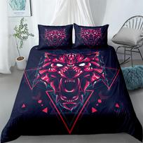 Oil Painting Wolf Art duvet/doona Cover Set Single Twin Double Queen King Cal King Size Bed Linen Set EU single(135x200cm) black