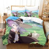 Anime Wandering Witch Journey Of Elaina Bedding Set BoysGirls Twin Queen Size Duvet Cover Pillowcase Bed Kids Adult Customizable 70x133cm 2pcs