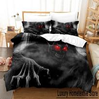 Dark Grim Reaper Bedding Set Single Twin Full Queen King Size Bed Set Adult Kid Bedroom Duvet cover Sets 3D Anime Bed Sheet Set 70x133cm 2pcs gray