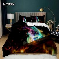 Firewood Duvet Cover Set Microfiber Burning Flame Atmosphere Bedding Set for Teens Adults Soft Twin Queen King Size Quilt Cover EU single(135x200cm)