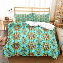Bohemia Geometric Duvet Cover Queen For Kids Adult Room Microfiber Mandala Comforter Cover Floral Folk Art Abstract Bedding Set EU single(135x200cm) beige