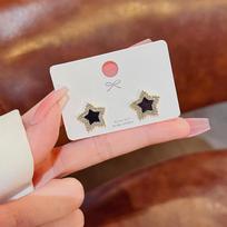 925 silver needle five-pointed star earrings female Joker temperament sweet star earrings new students simple earrings