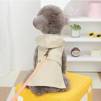 Pet Windbreaker Cloak Hooded Two Legged Coat Windproof Waterproof Waist Cinched Outdoor Coats Pet Dog Clothes Puppy XL gray