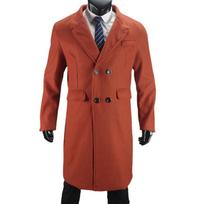 Wool Long Coat Men's Double-breasted Jacket Large Size M