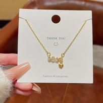 Minority design sense LOVE letter necklace female Joker high sense pendant online celebrity fashion temperament clavicle chain auksas