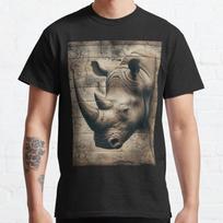 Plus Size S-3XL VINTAGE RHINO Printed T-shirt Men's Tops Fashion Clothes Tees S juoda
