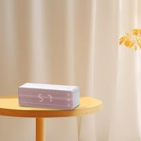Essential Oil Diffuser Desk Humidifier Digital Clock 700ml Aroma Full Color for Bedroom, beige