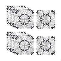 10 vnt. kvadratinių gėlių dizaino plytelių lipdukų sienų dekoravimui 15x15 cm lipdukai virtuvės sienelėms Style C