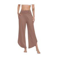 High-waisted Baggy Irregular Wide-leg Pants S chaki