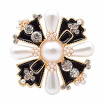 Vintage Baroque Pearl New Cross Crystal Brooch Fine Dress Blazer Brooch Dress Up