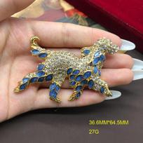 French Hong Kong Style Medieval Fashion Design Niche Pin Accessories Puppy With Diamond Enamel Glaze Brooch