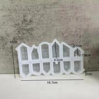 3D skandinaviško stiliaus mažo namelio silikoninė forma 12-skylių namelio žvakių formos mini nameliai gipsui betonui cementui forma aromatinio muilo formos