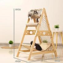New Large Size Pet Climbing Net Cat Climbing Frame Wooden Kitty Nest Cat Rack for Multiple Cats Multifunctional KittensToy
