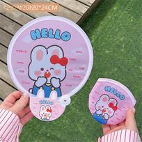 Animacinis sulankstomas grupės vėduoklė Nešiojama sulankstoma vėduoklė Studentai Lauko Nešiojama Medžiaginė Mini Apvali Vėduoklė Daffodil Tulip/2PCS black