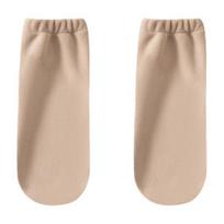 1 Pair Sleeping Socks Solid Color Double-Sided Fleece Women Socks High Elasticity Breathable Warm Sock chaki