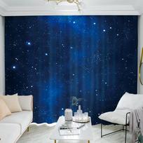 2 Panel Semi-blackout Curtains Scenic Starry Bedroom Rooms Decorated with Simple Modern Sun Protection Living Room Blinds Window 100W130H(CM)40x51in&Grommet Top