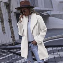 Women's Autumn and Winter Coat Fashion Lapel Long Woolen Coat S balta