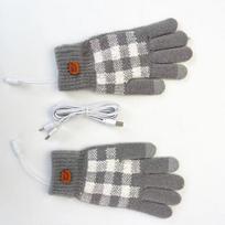 Electric Heating Gloves 5-finger Jacquard Knitted Gloves Quality Winter Hand Protection for Outdoor Sports and Cycling average size