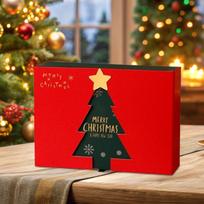 Kalėdinė dėžutė, Dovanų pakavimas, Šventinė dėžutė šventėms 20cmx18cmx8cm red