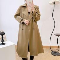 Spring and Autumn New Women's Clothing Draping Windbreaker Women's Loose Large Size Long Belted Commuting Jacket S