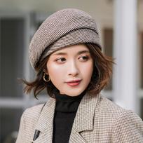 Graži skrybėlė Moteriška korėjiečių stiliaus Laukinė japonų skalikas beretė Retro aštuonkampė skrybėlė Moteriška britų tapytojo kepurė kava