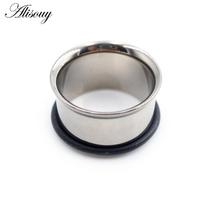 Alisouy 1 vnt. 1,6-25 mm G23 titano skriemulys, dvigubai platėjantys ausų tempikliai, tuneliai, kištukai, tempikliai, ekspanderis, kūno auskarai, kūno papuošalai 8mm gray